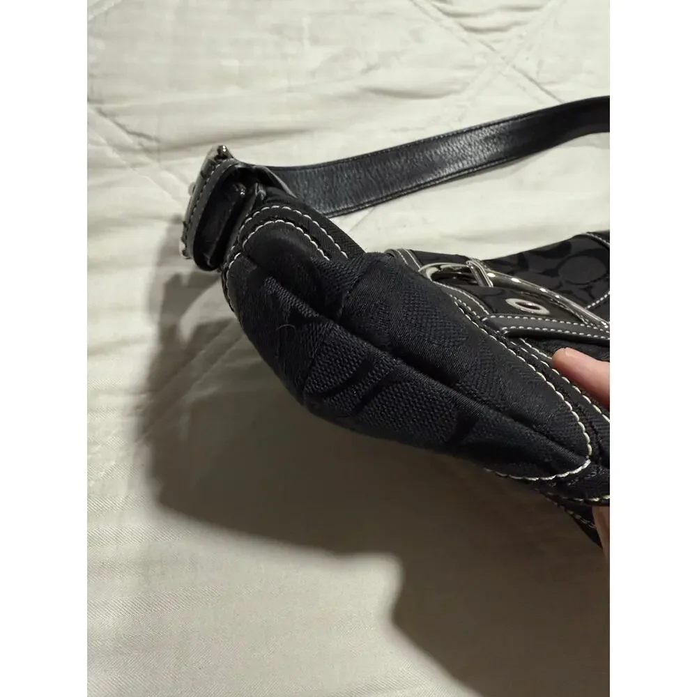 VTG Y2K Coach Soho Mini Signature H0651 10296 Black Shoulder Bag Purse Clean